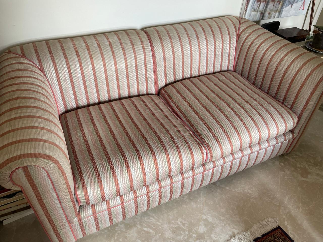 Unknown London pink striped cushion