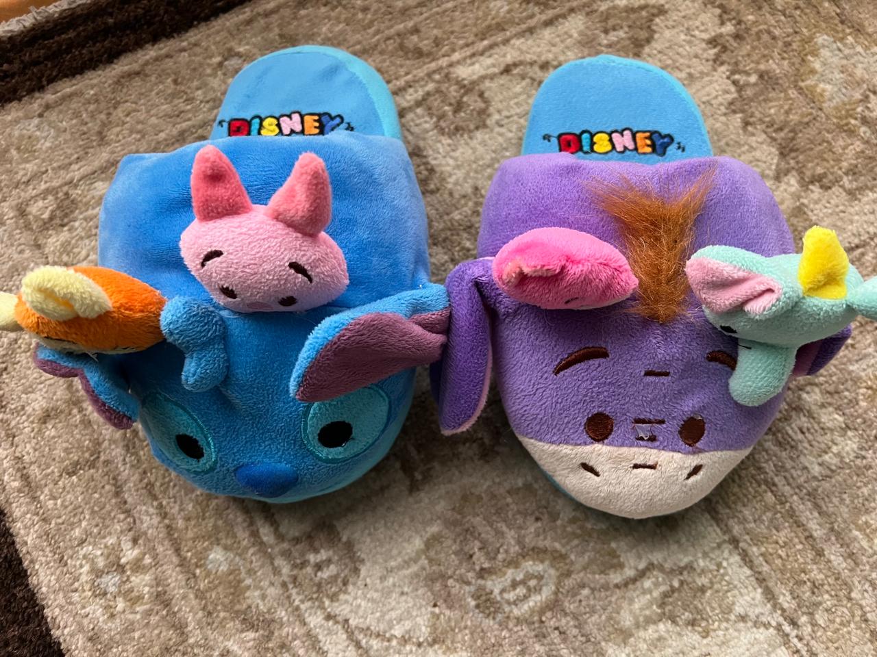Disney Stitch and Eeyore kids' plush slippers