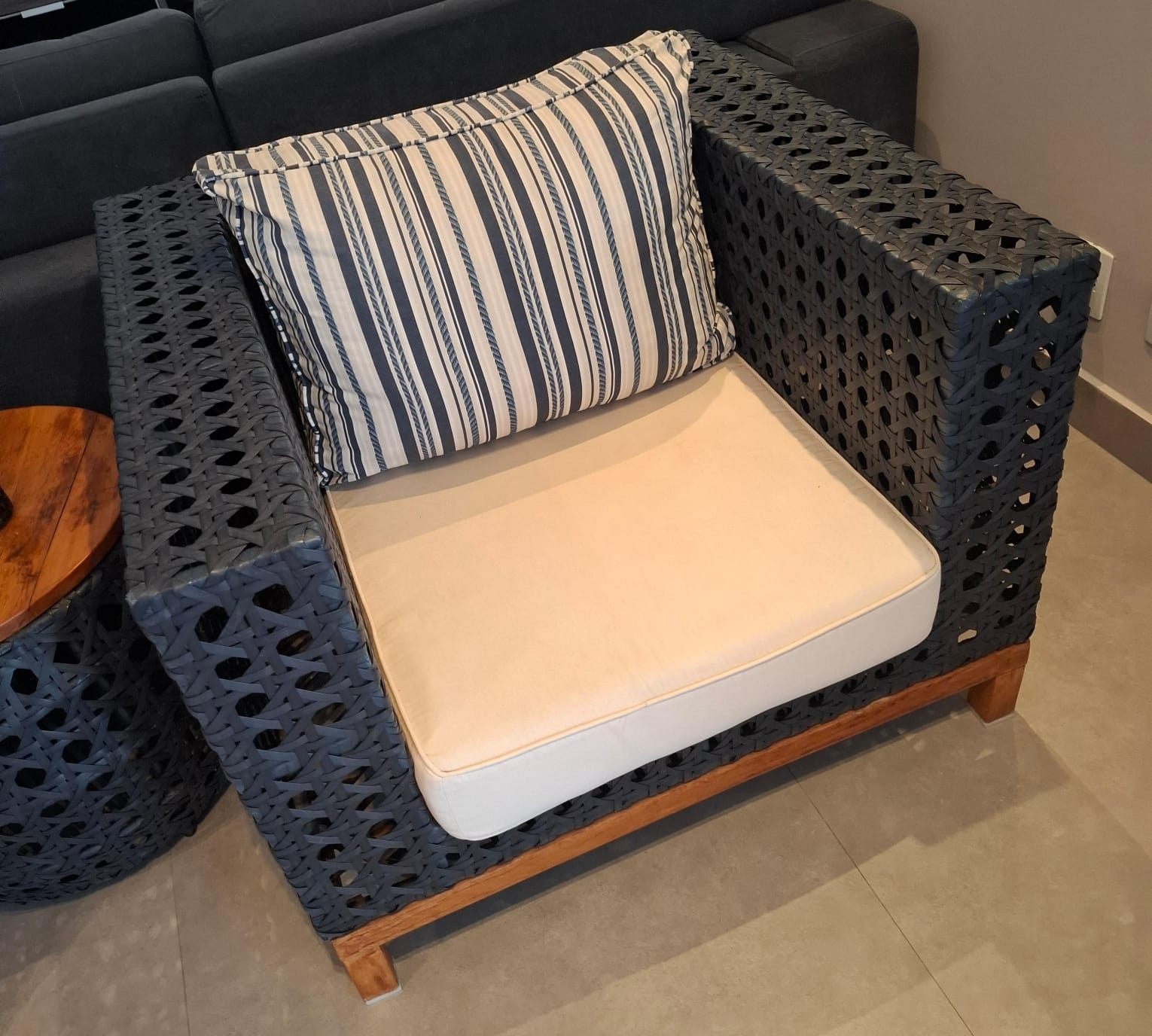 The Unbranded Brand wicker camping chair with cushions