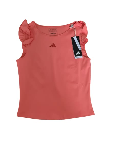 Adidas pink t-shirt with ruffled sleeves