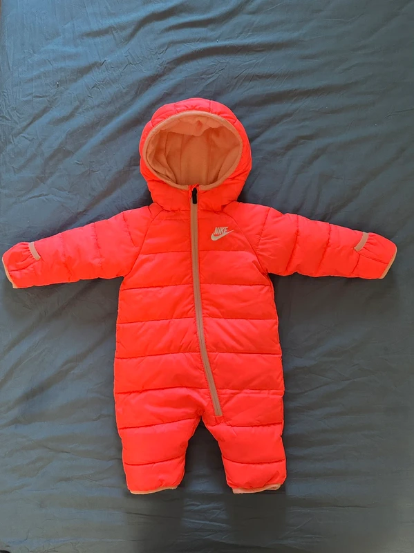 Nike orange and peach insulated baby snowsuit
